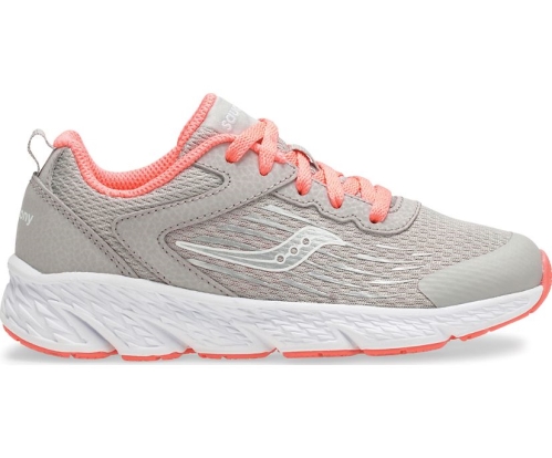 Tenis Saucony Wind Lace Niños Zapatillas Gris / Coral México MX-368-JU